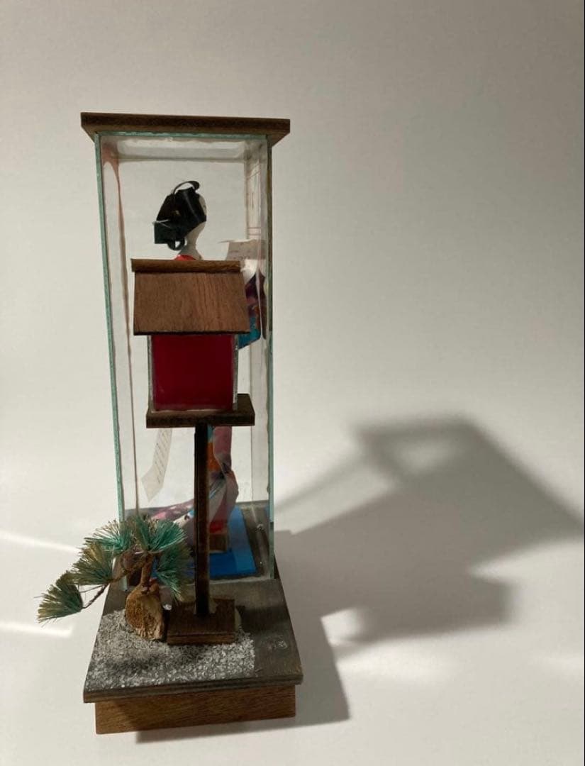 ガラスケース入り 日本人形 着物人形 和風インテリア 昭和レトロ