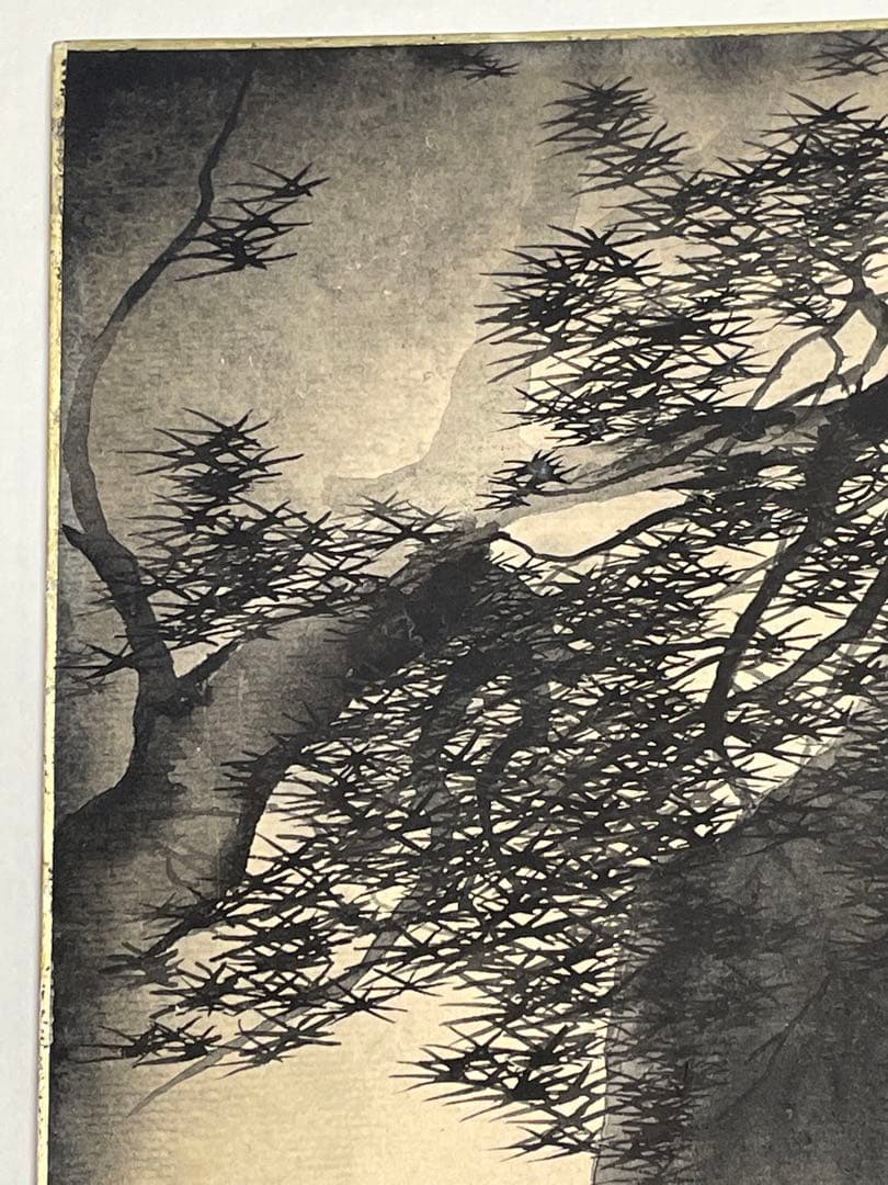 模写　船田玉樹　松海図 色紙(検索＝速水御舟 小林古径 堂本印象 不染鉄 肉筆)