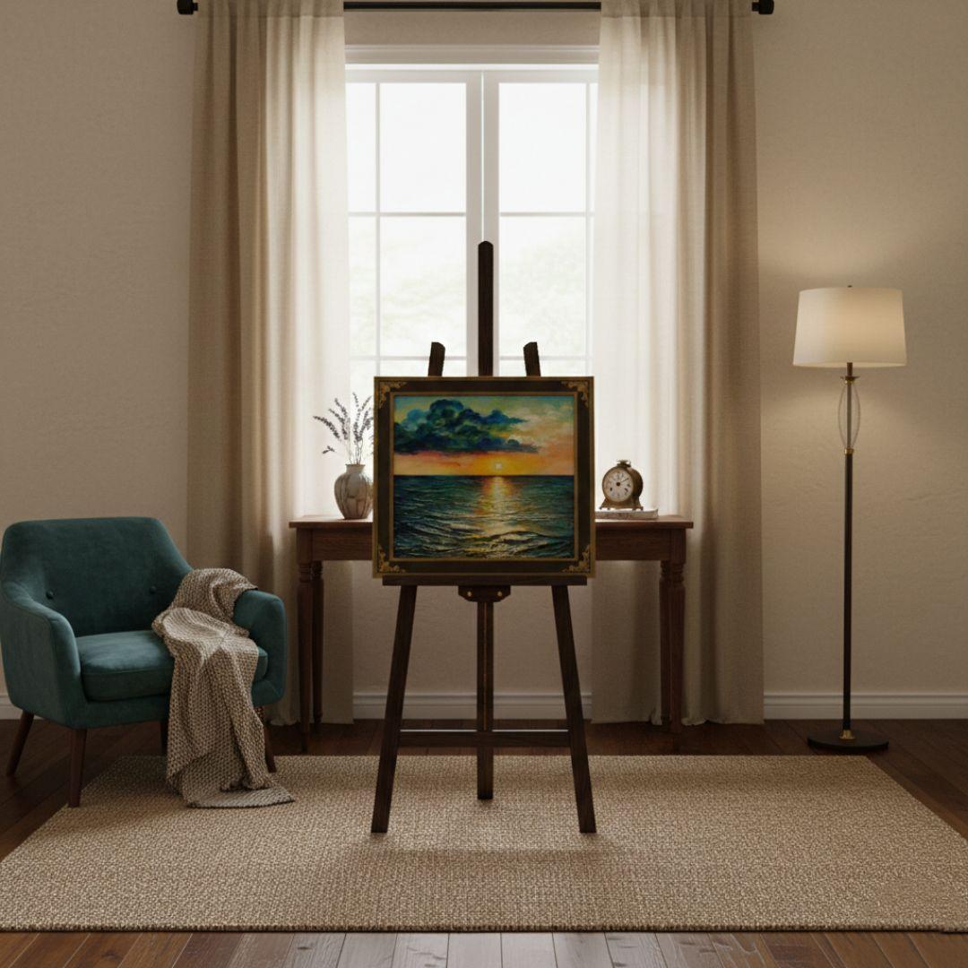 油絵 油彩 油彩画 絵画【Sea at Dusk】