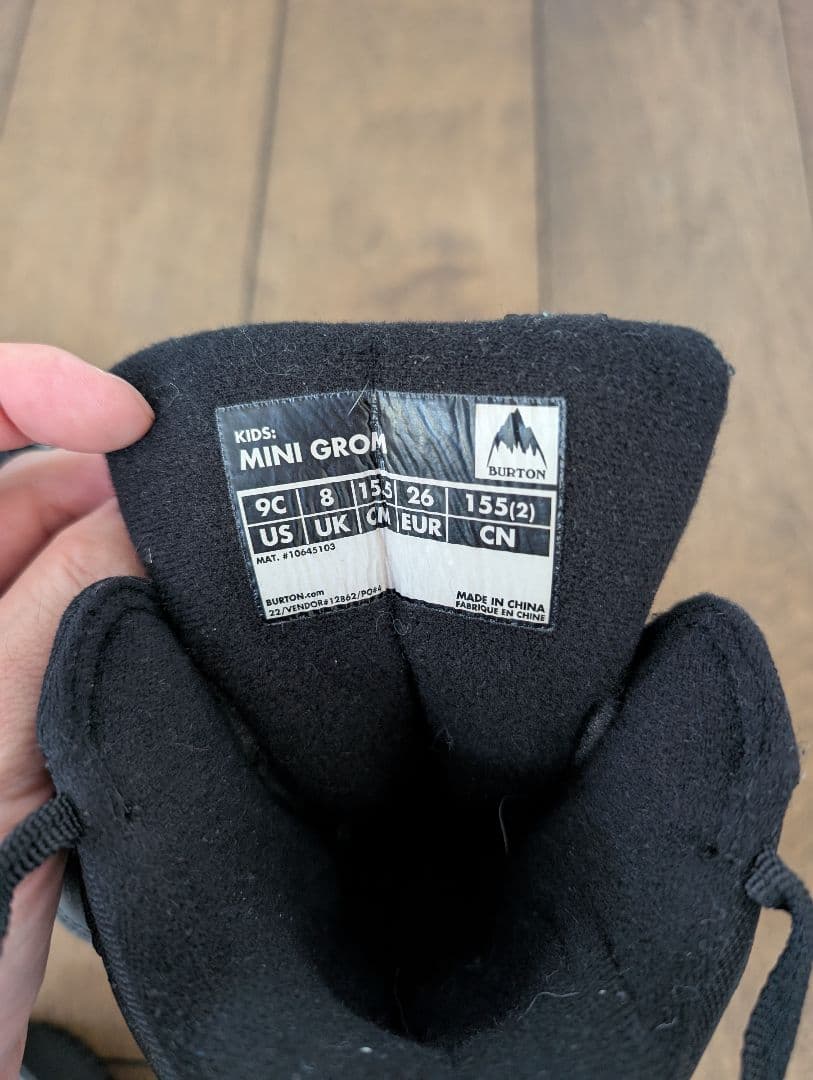 BURTON MINI GROM キッズ用スノーボードブーツ ブラック