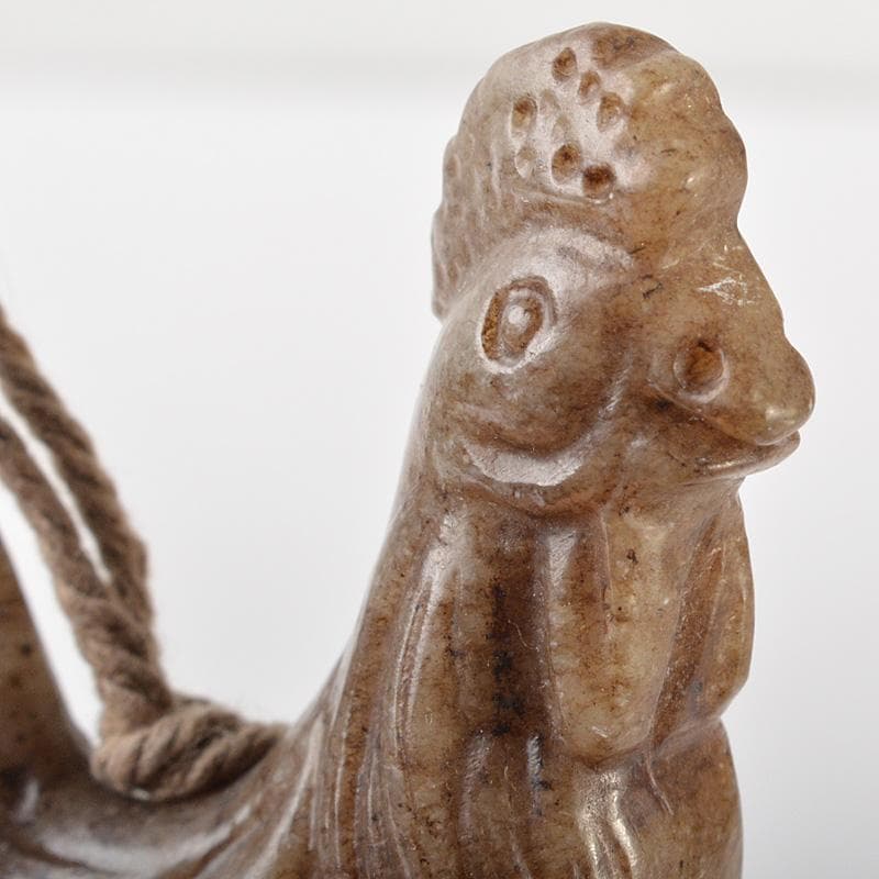 中国　玉石寿山石彫刻　鶏　根付　玉器　C　7209E