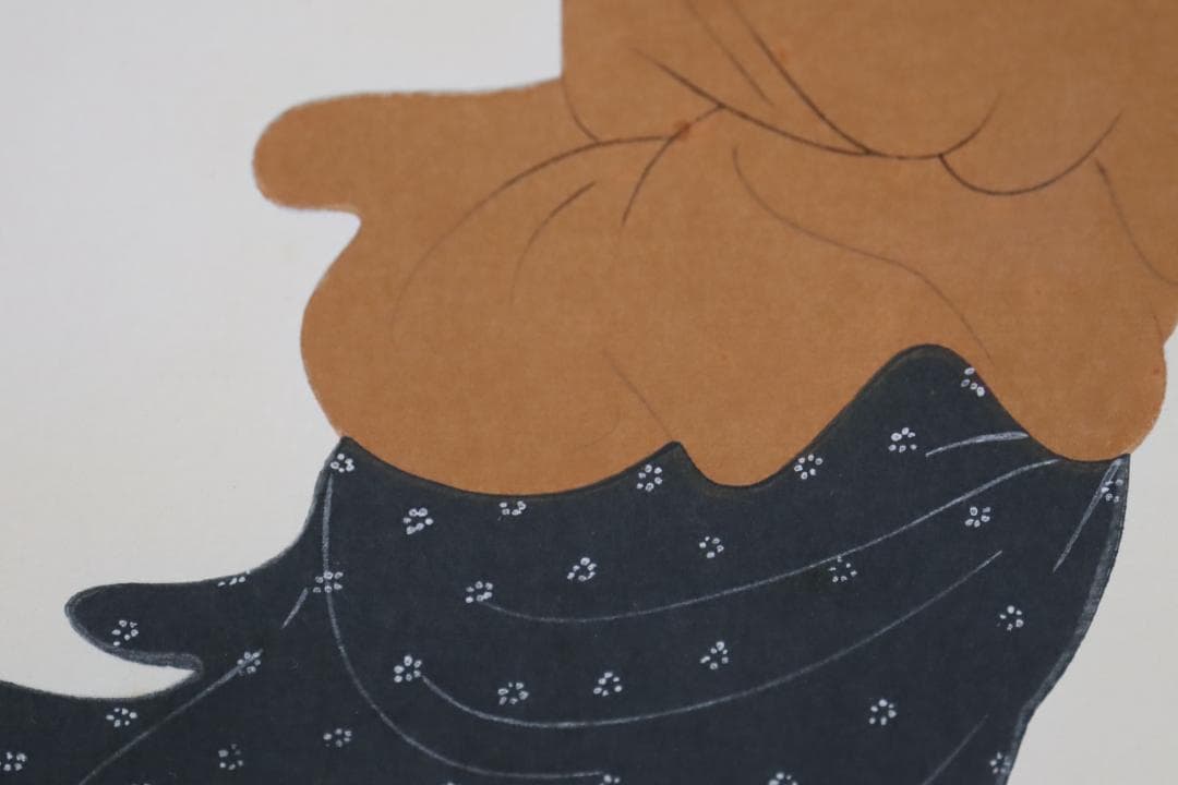 真作保証 中島潔 「ゆらめき」 木版画 直筆サイン有 儚げな女性画 人気作品