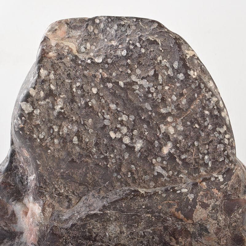 天然石　鑑賞石　置物　重さ約5kg　唐木台付　V　R6544