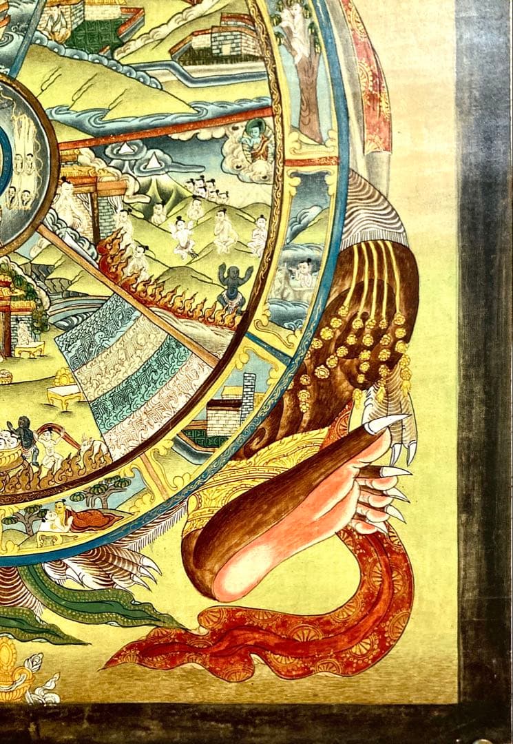 チベット　曼荼羅　マンダラ　仏画　(4) タンカ　掛軸　観音　菩薩　如来