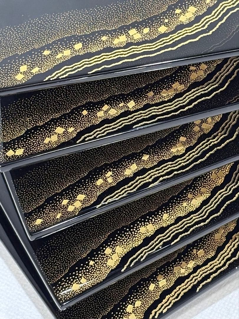 輪島塗　名工 水尻清甫作　星雲沈金　盛器　美品　共箱　茶道　懐石道具　送料込