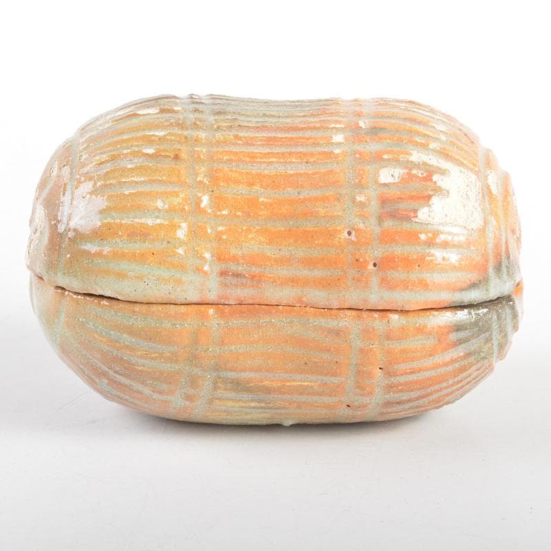 茶道具　楽吉左衛門　色絵　俵香合　共箱　M　R5979