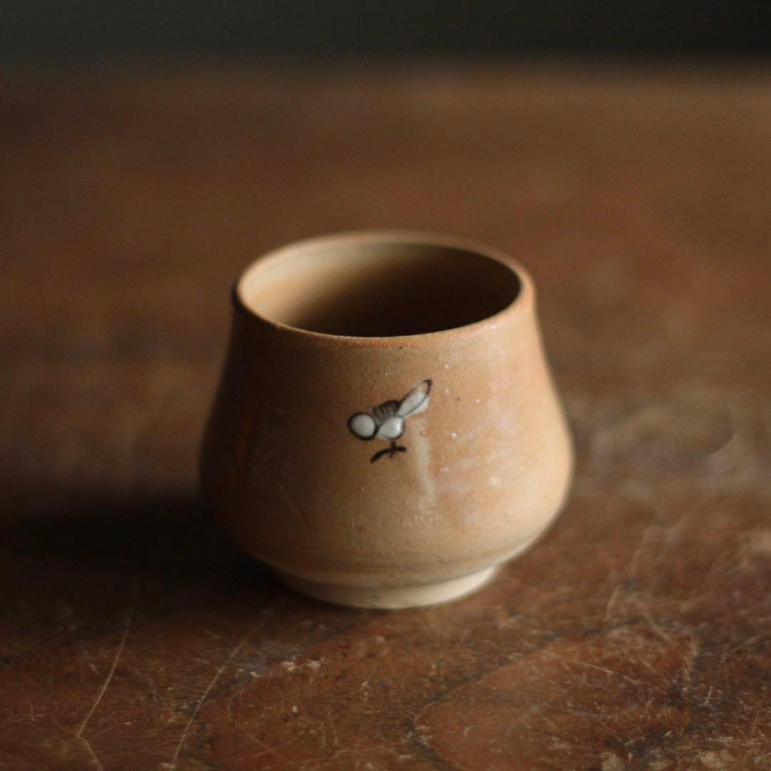 塩笥形 ぐい呑み 酒器 盃 古道具 アンティーク びわ色