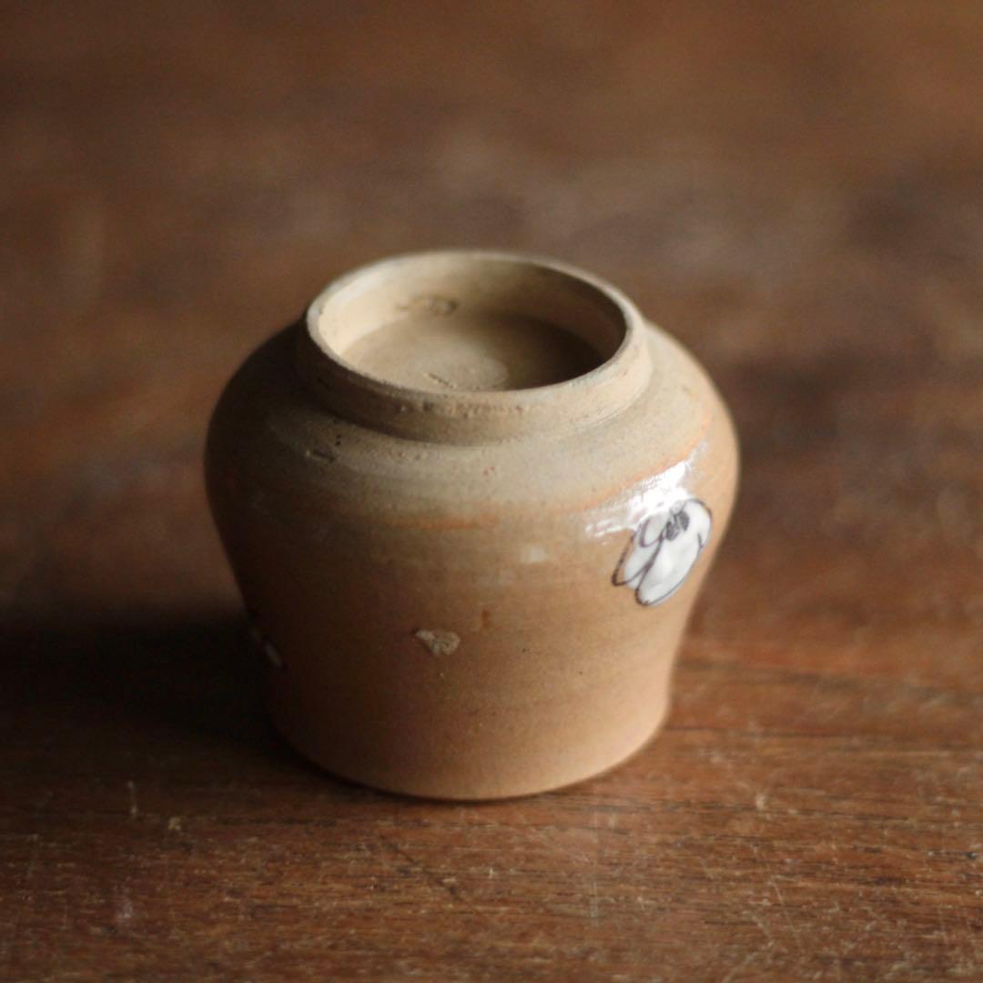 塩笥形 ぐい呑み 酒器 盃 古道具 アンティーク びわ色