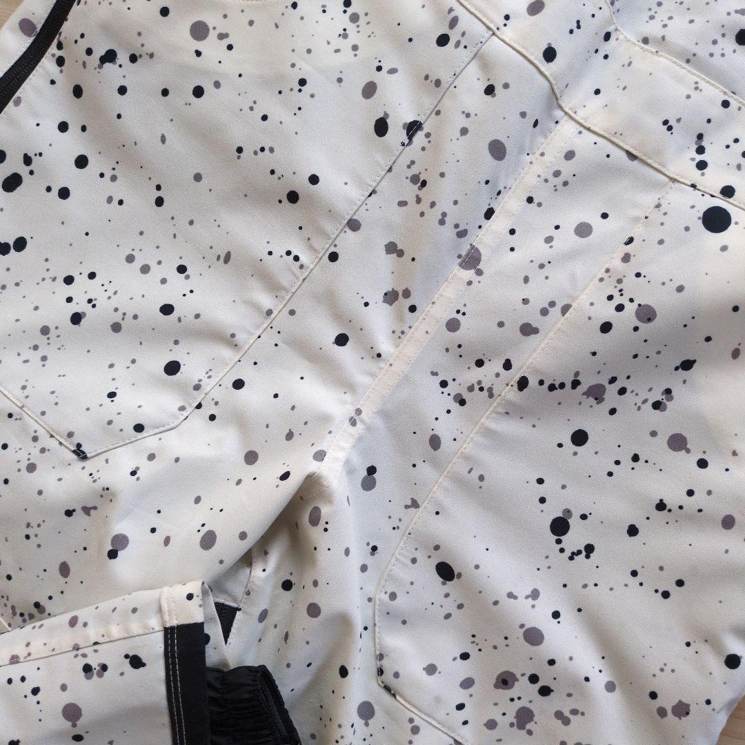 美品　Burton スノーボードウェア ホワイト スプラッター　ビブパンツ