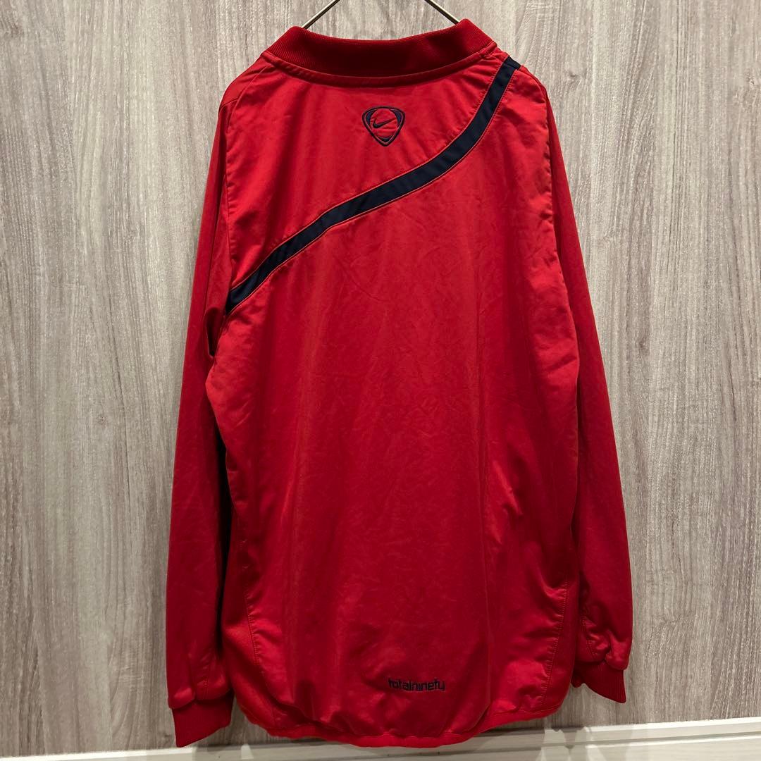 【美品】NIKE 鹿島アントラーズ 長袖Vネックスウェットシャツ 刺繍ロゴ 古着