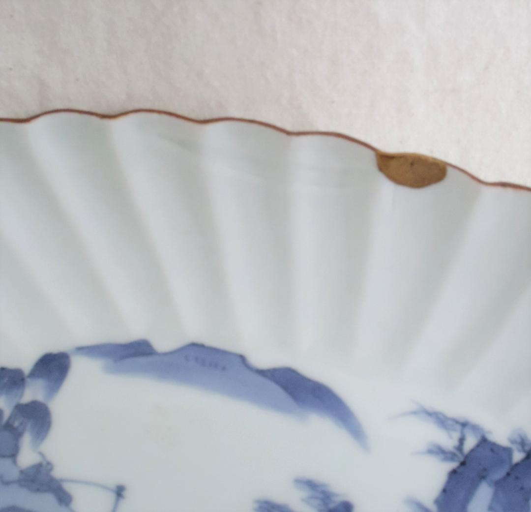 舟形?皿　古伊万里　江戸期　★金直し、カマキズあり