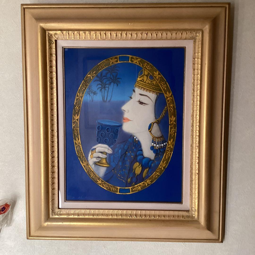 大久保千尋　【　油彩画　タイトル　マグリブの王妃　】　F6号　額装仕立　即決品