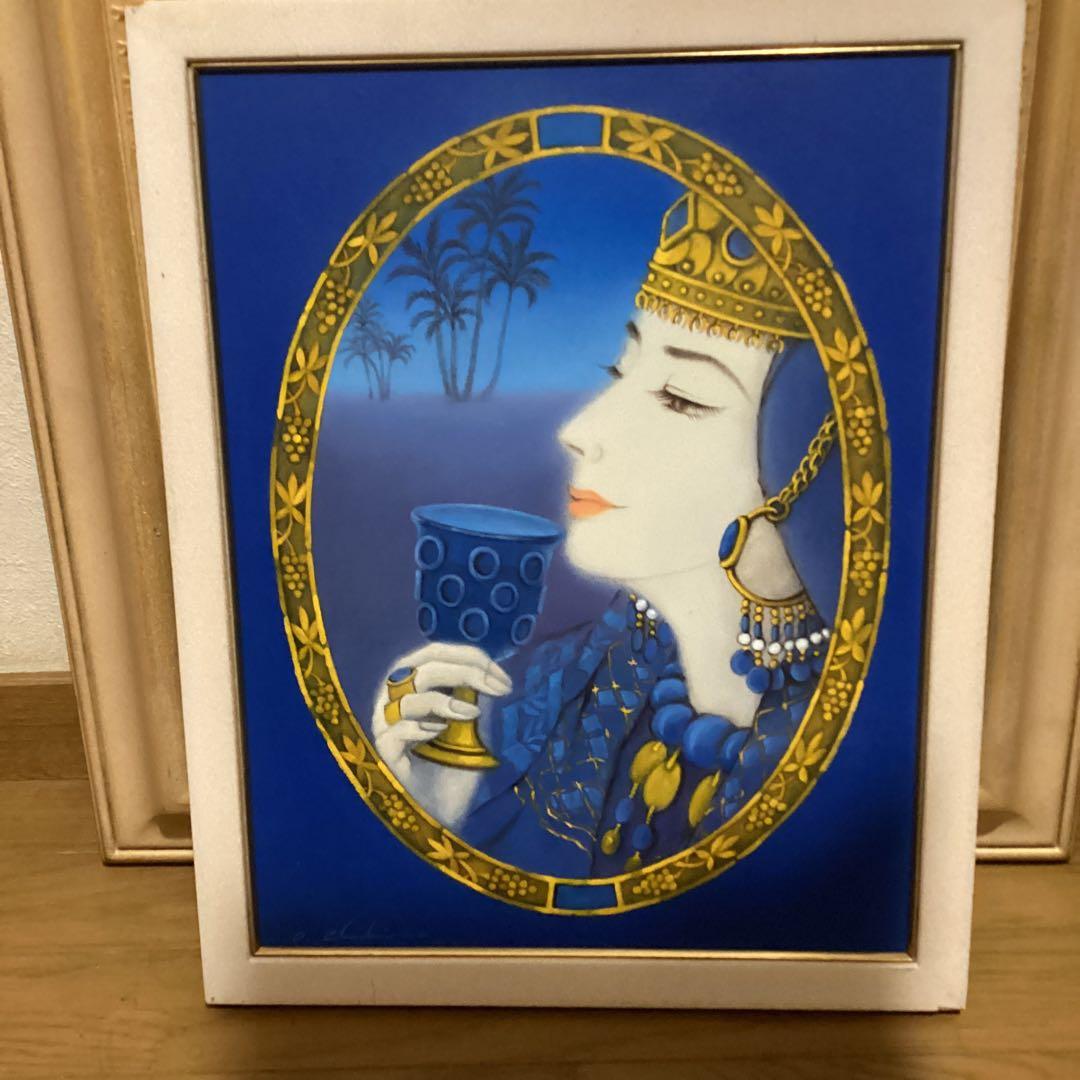 大久保千尋　【　油彩画　タイトル　マグリブの王妃　】　F6号　額装仕立　即決品