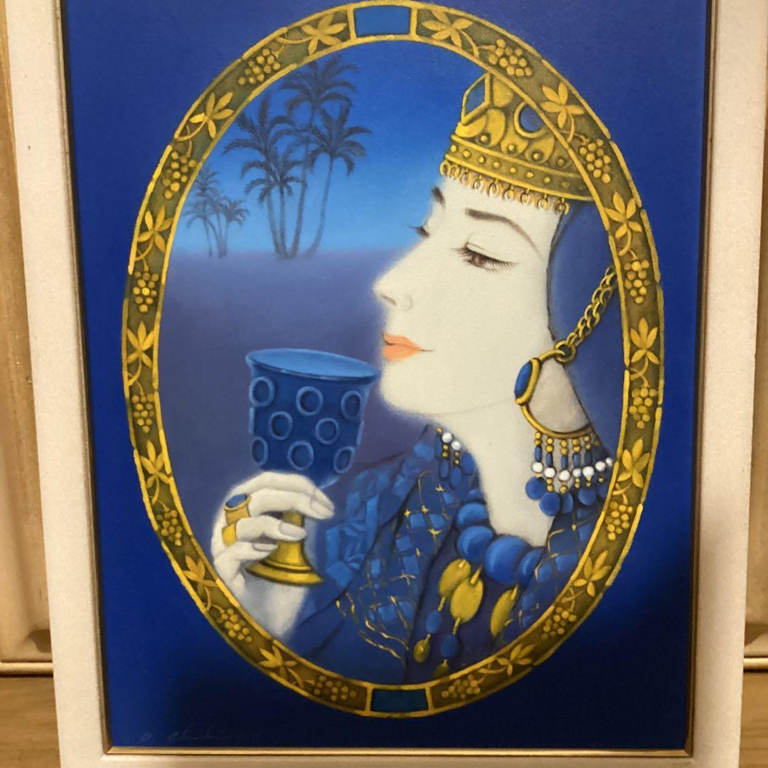 大久保千尋　【　油彩画　タイトル　マグリブの王妃　】　F6号　額装仕立　即決品