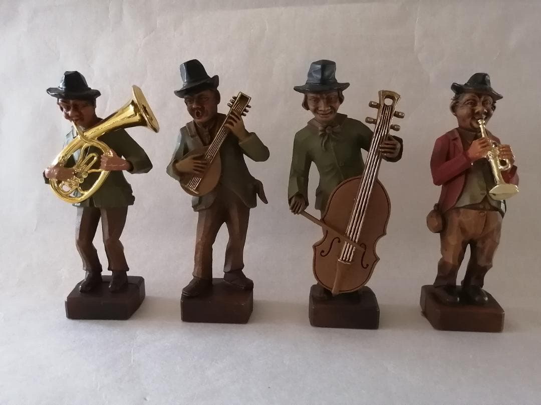 ヴィンテージ　木堀風人形　West Germany　4体セット