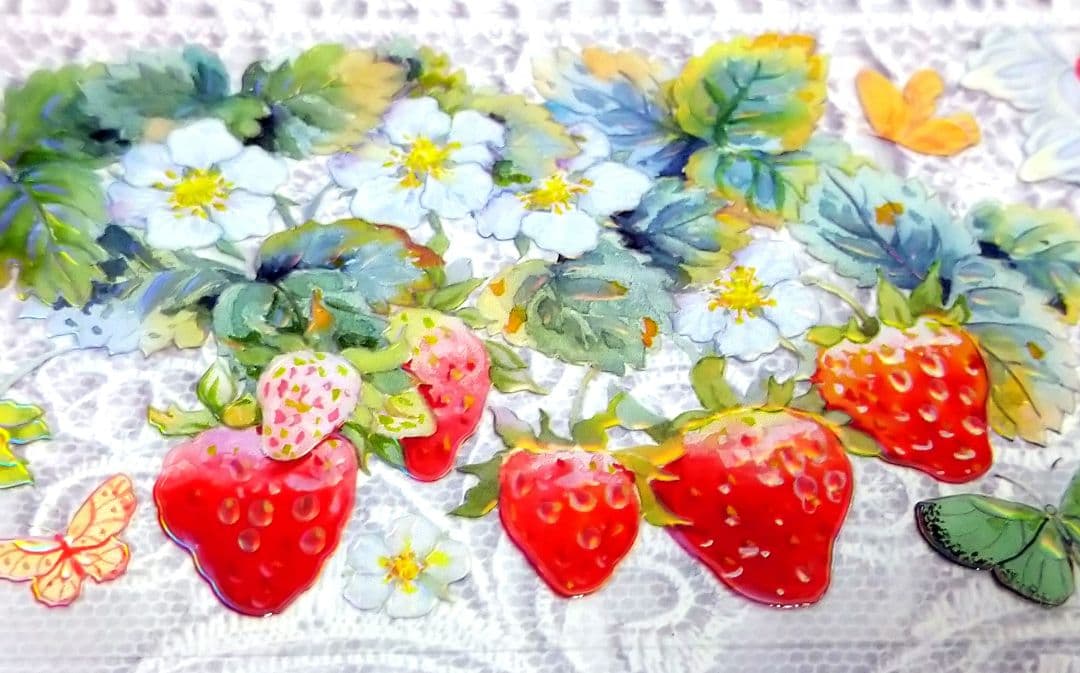 ✩のこり２✩S10＃慕斯草莓(虹光)青空乐园切り売り海外装飾マステ