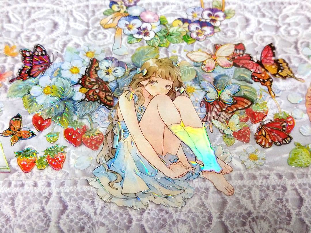 ✩のこり２✩S10＃慕斯草莓(虹光)青空乐园切り売り海外装飾マステ