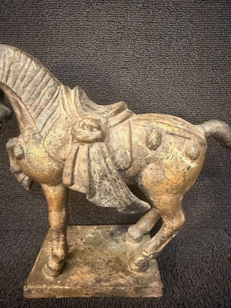 限定値下　まごころ堂　馬　銅像　高24㎝　幅31㎝　6167