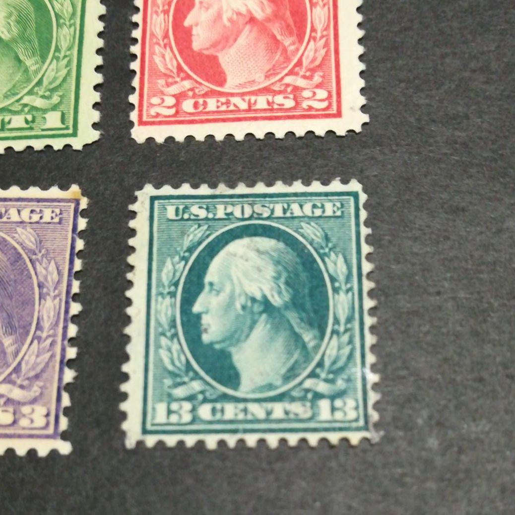 「超貴重切手」アメリカ古切手1910年代ワシントン像未使用4種