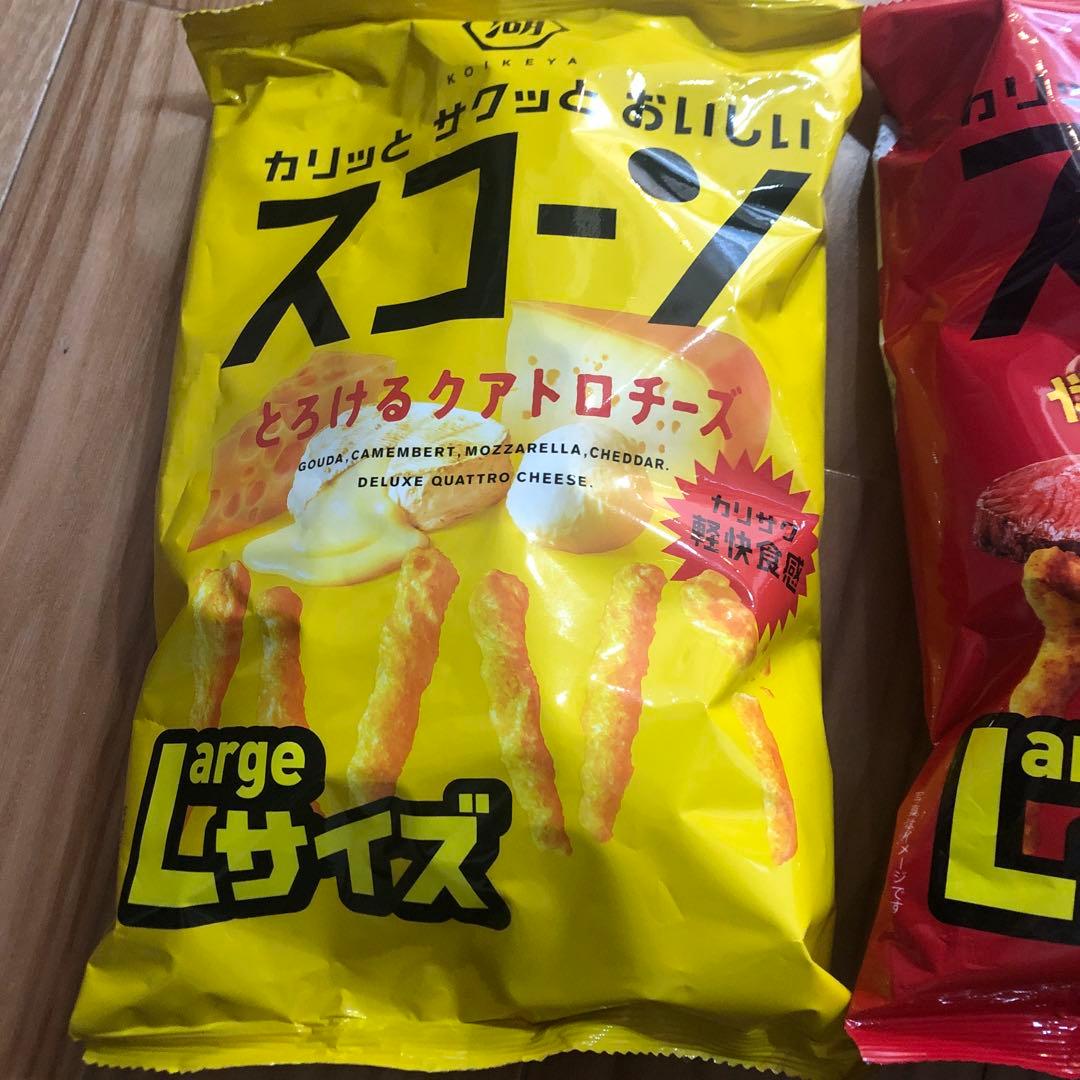 スコーン クアトロチーズ＆バーベキュー 大サイズ8プラス大量ポテトチップス25袋