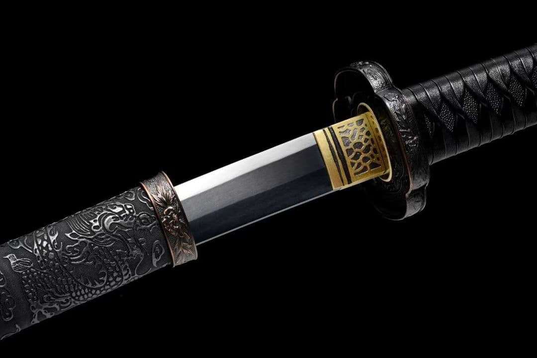 【黒獅子刀】古兵器 武具 刀装具 日本刀　模造刀 居合刀 武士道 鑑賞用 美術刀