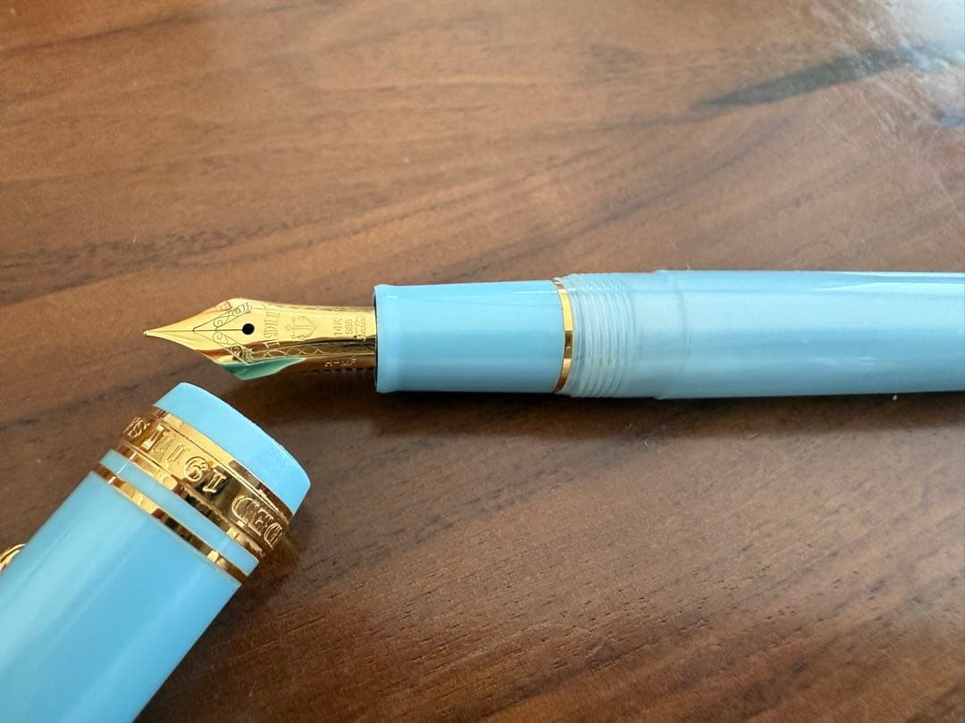 セーラー万年筆 四季織 雪月空葉 春空 14K MF