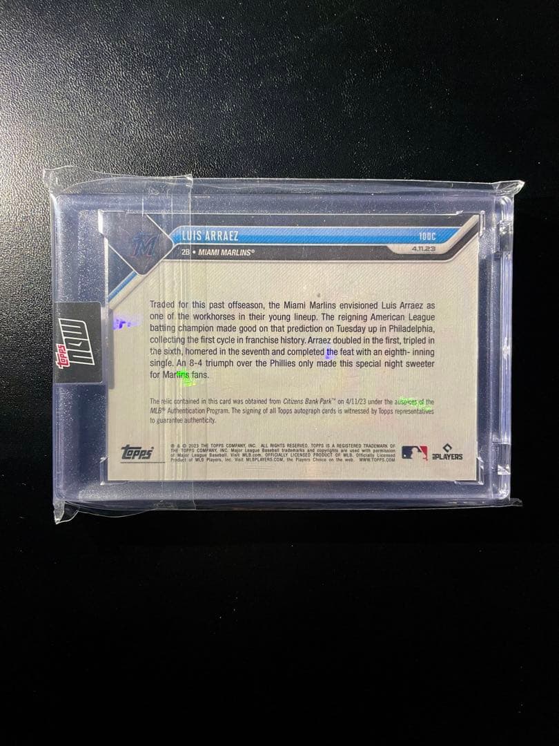 25枚限定 Topps now luis arraez マーリンズ初サイクル安打