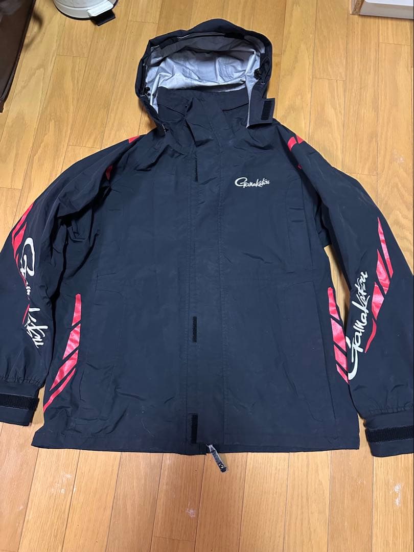 Gamakatsu レインウェア ブラック/レッド