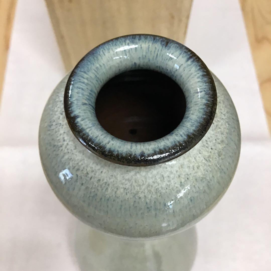 華道道具 高取焼 花入 雪山窯 鬼丸碧山 造 N６８３Ｈ