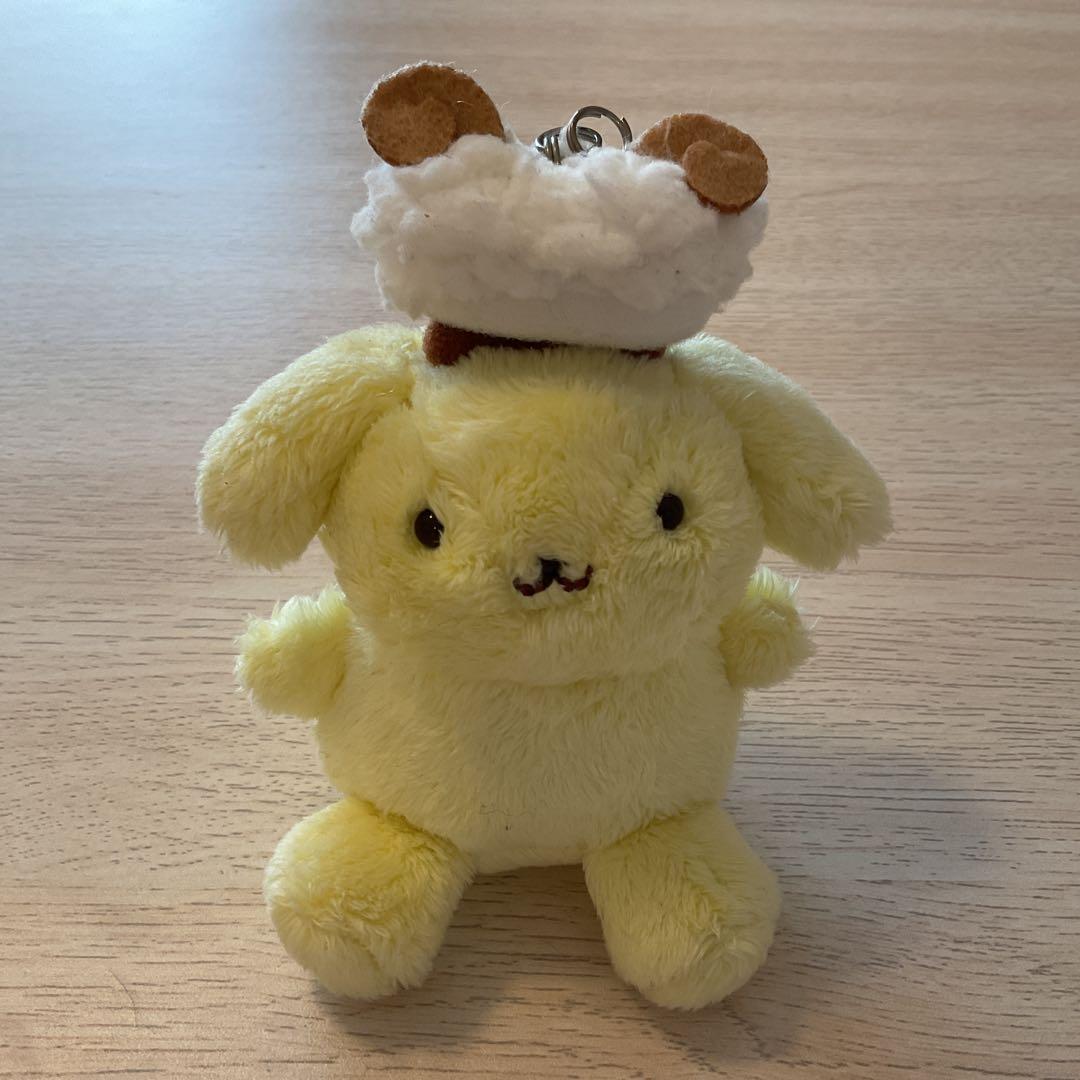ポムポムプリン 羊　ひつじ　マスコット　レトロ　ぬいぐるみ