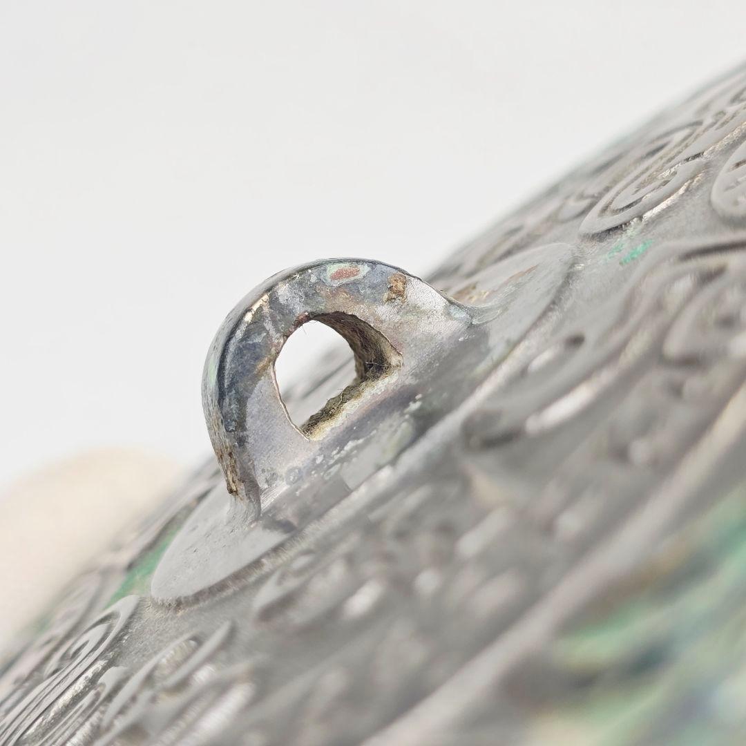 超希少 高錫青銅器 陽刻 戦国蟠螭文 陽燧 方諸 青銅鏡 凹面銅鏡 貴重品