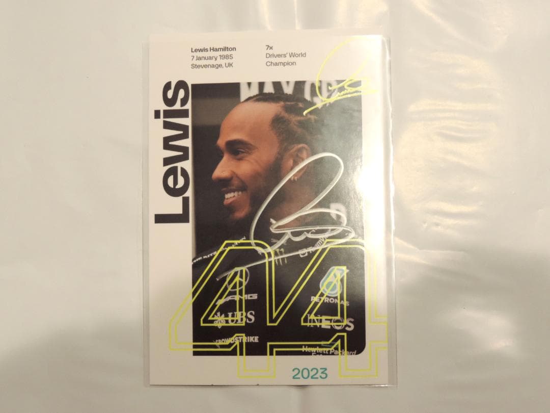 ルイス・ハミルトン 2023年 メルセデス 直筆サイン入り ドライバーカード