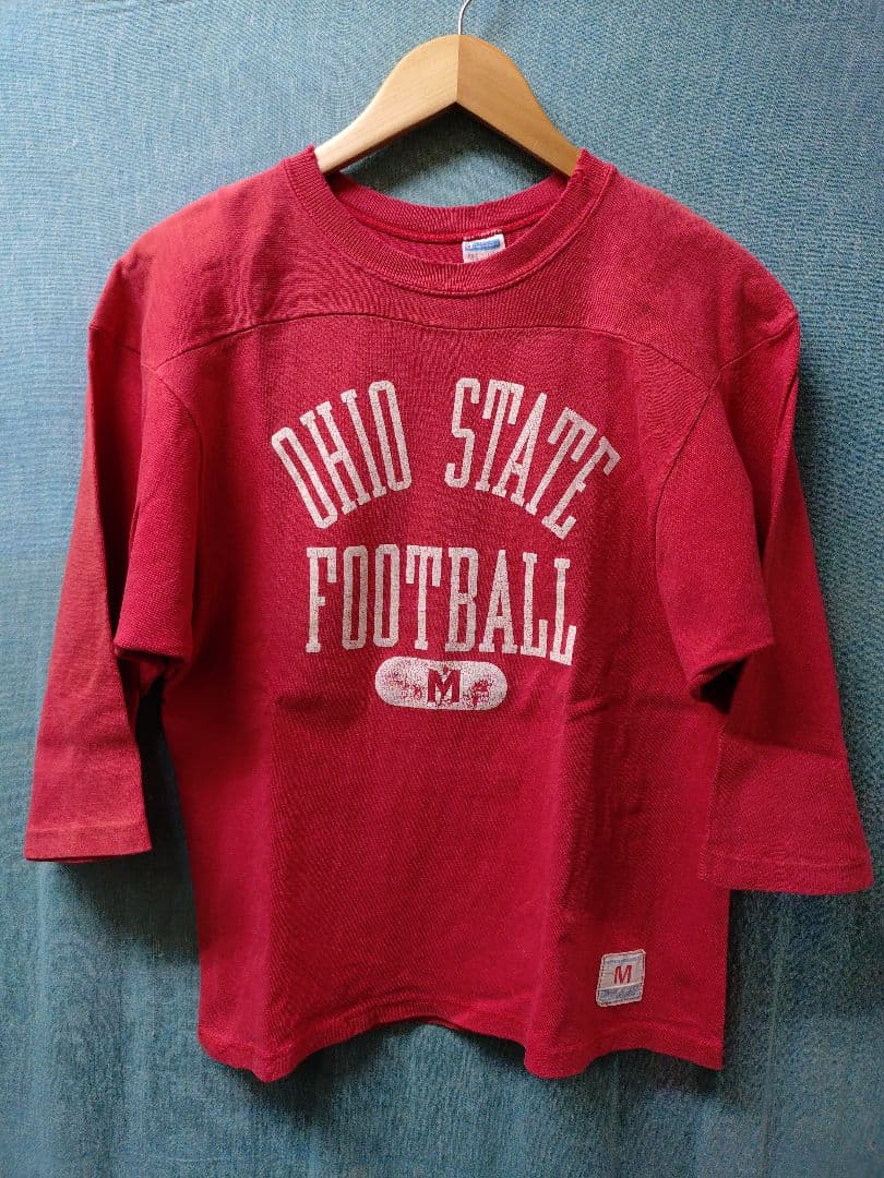 70s チャンピオン バータグ 綿100 フットボール Tシャツ M