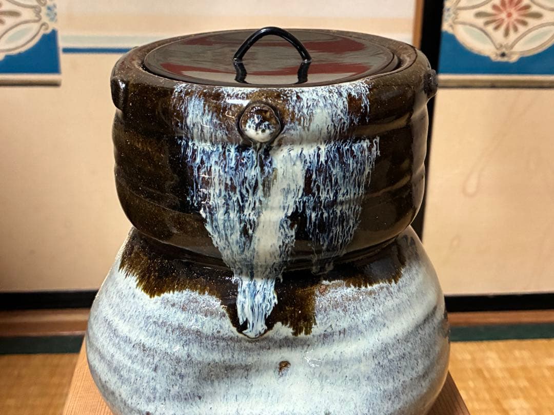 茶道具 朝鮮唐津 水指 共箱 裏千家 【須田 祥豊】 京焼