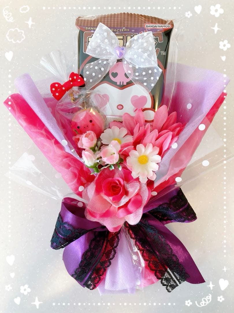 お菓子ブーケ　プチギフト　クロミちゃん　サンリオ　卒業式　卒園式　発表会