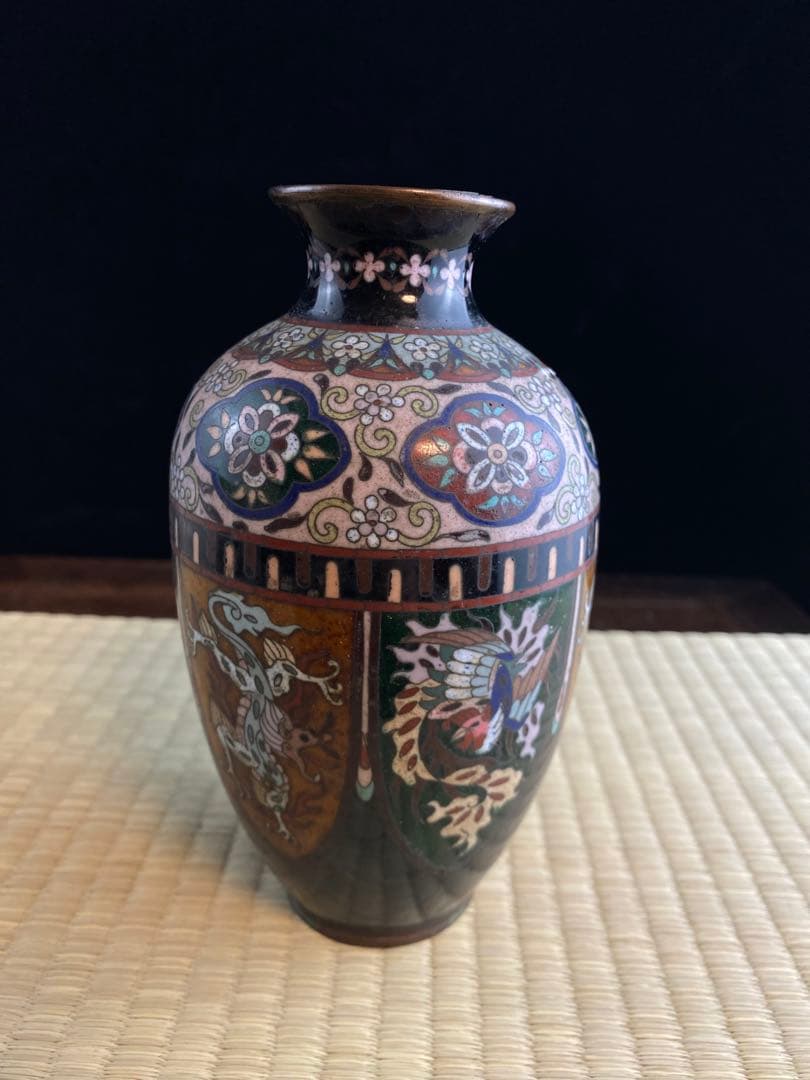 日本明治時期七宝花瓶 陶瓷 景泰蓝 日本烧