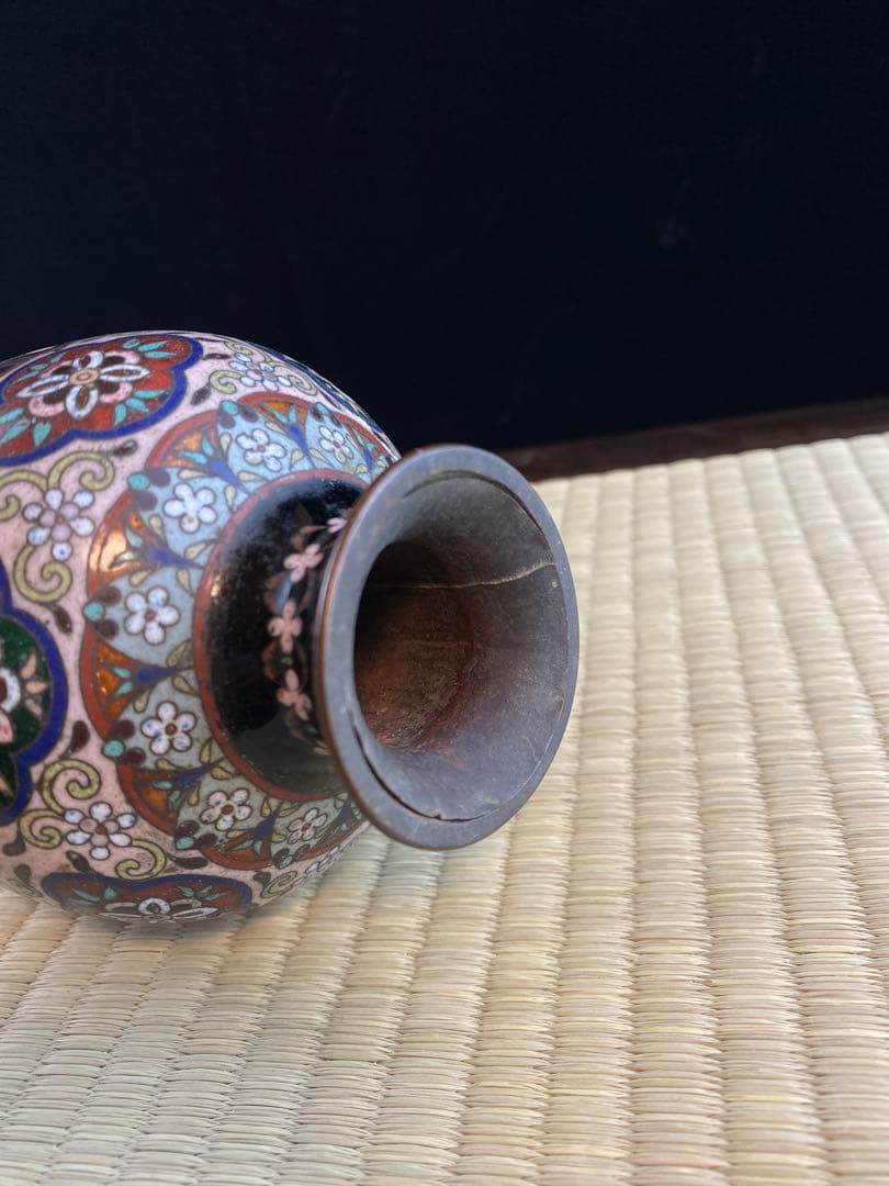 日本明治時期七宝花瓶 陶瓷 景泰蓝 日本烧