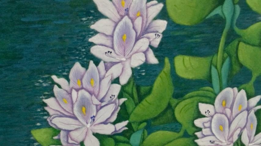 絵画　日本画　アルミ額付き　差し替え画　2枚付き