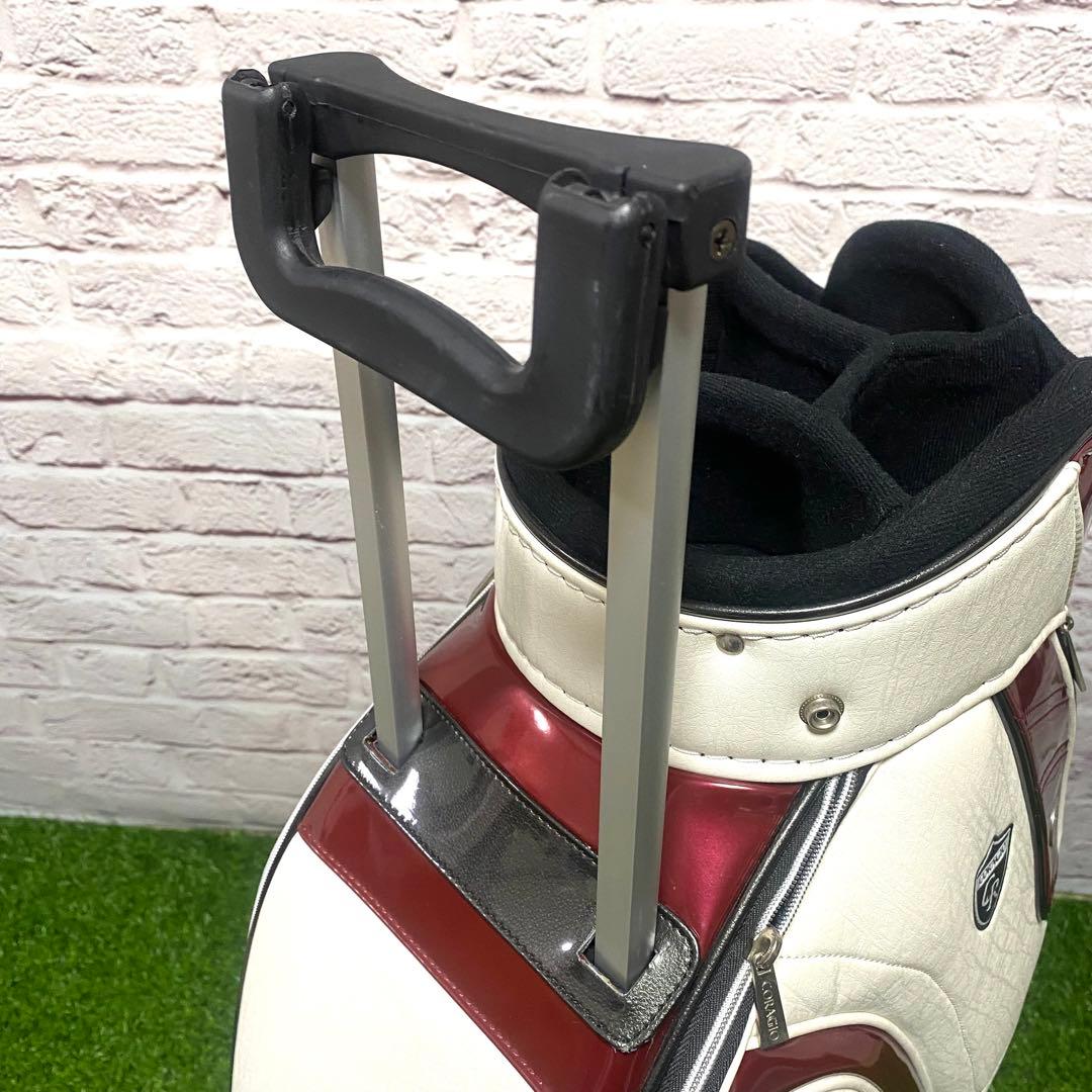 コラッジオ CORAGIO キャディバッグ 白 ホワイト レッド ゴルフバック