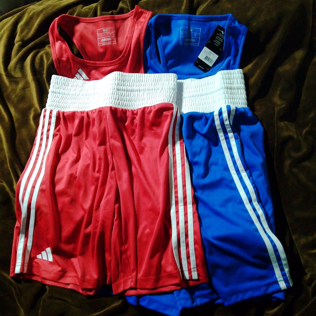 adidas ボクシングウェア 赤青セット