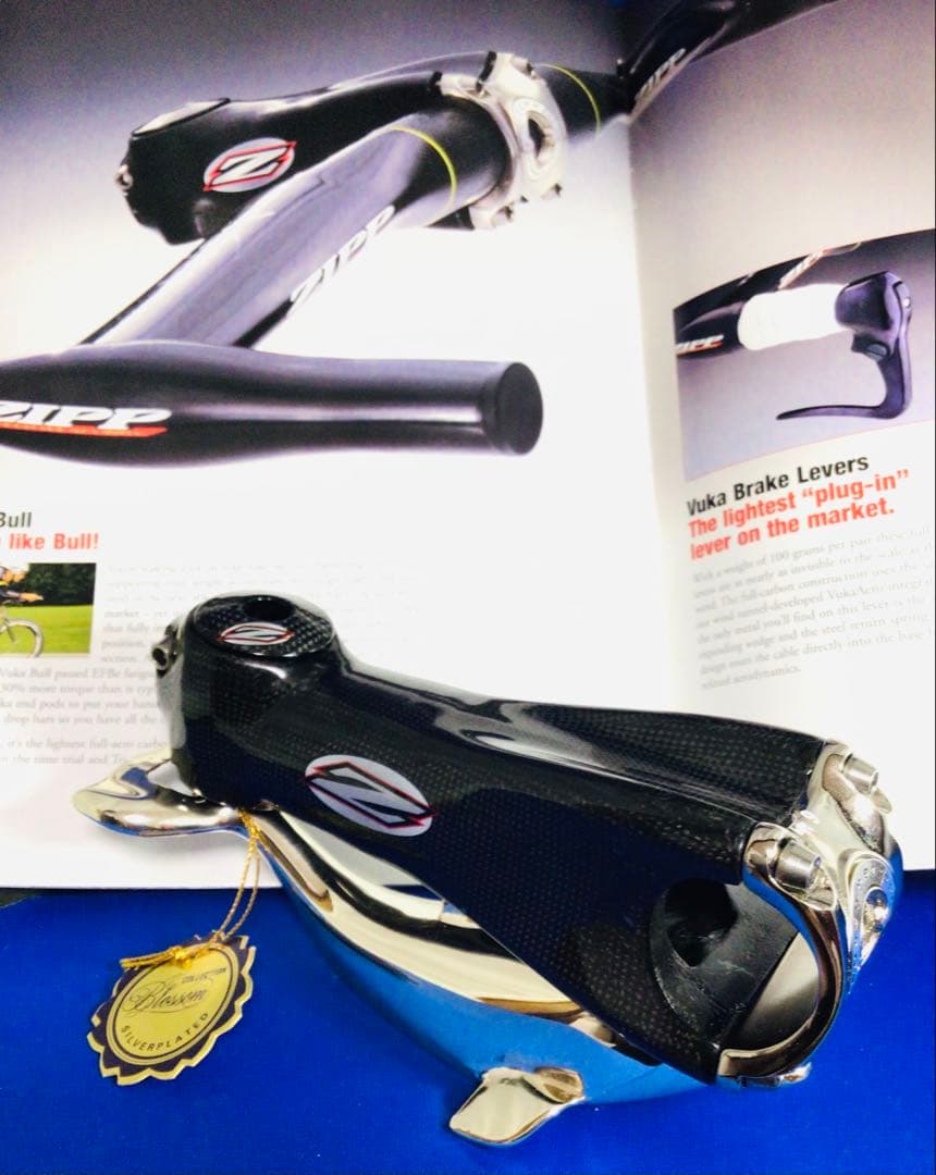 デッドストック ZIPP 145 カーボン製 ステム 130mm ヘッドカバー付