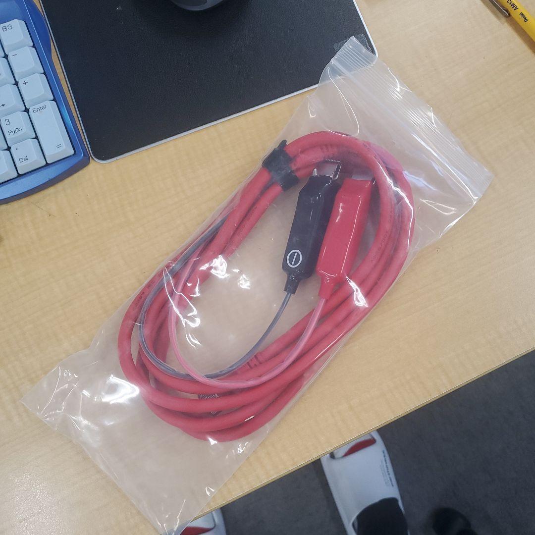 YU326赤 小2穴 ダイワ 電動リール用 高品質 互換品電源ケーブル 2.5m