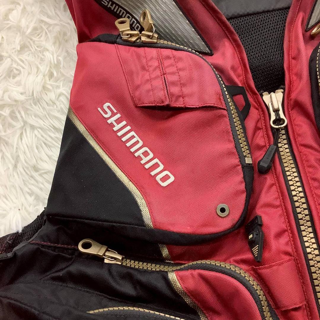 訳あり フィッシングベスト 釣り ネクサス リミテッドプロ 赤 黒 ナイロン