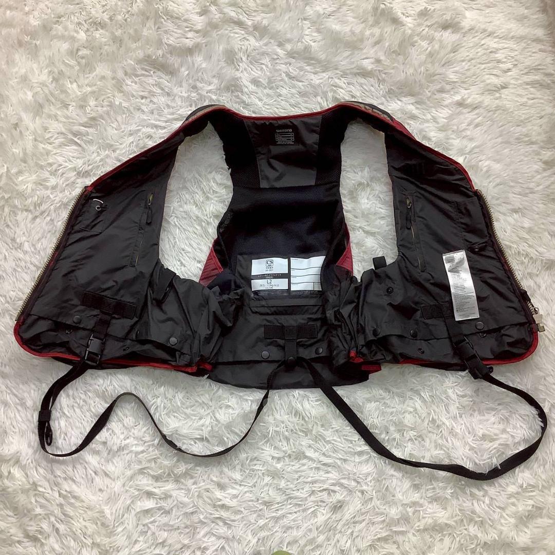 訳あり フィッシングベスト 釣り ネクサス リミテッドプロ 赤 黒 ナイロン