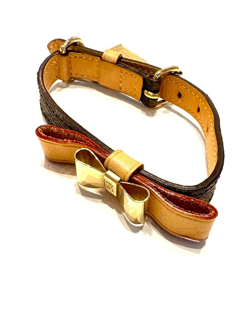 ヴィトン☆首輪　リボン　ドッグチョーカー　モノグラム コリエ・バクスター　XS