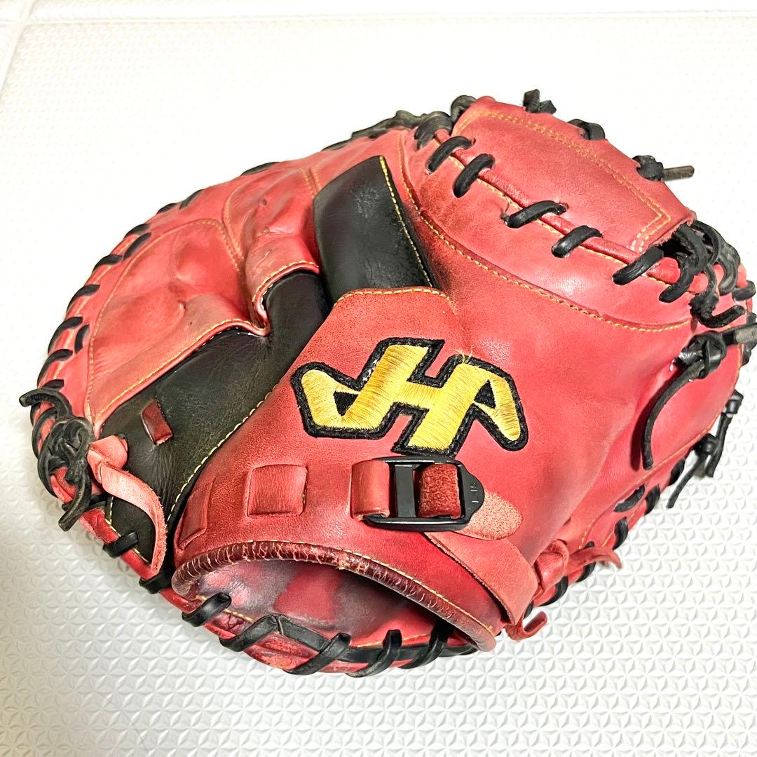 キャッチャーミット　軟式　ハタケヤマ　赤　黒　グローブ　グラブ　相川モデル