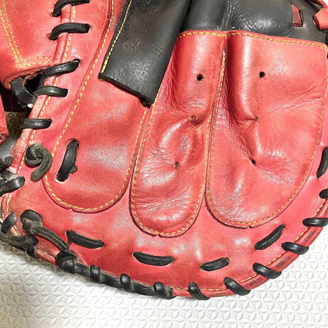 キャッチャーミット　軟式　ハタケヤマ　赤　黒　グローブ　グラブ　相川モデル