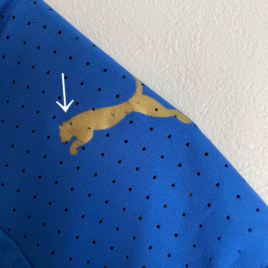 新品 PUMA 公式 イタリア代表 フルジップベスト 青 M メッシュ サッカー