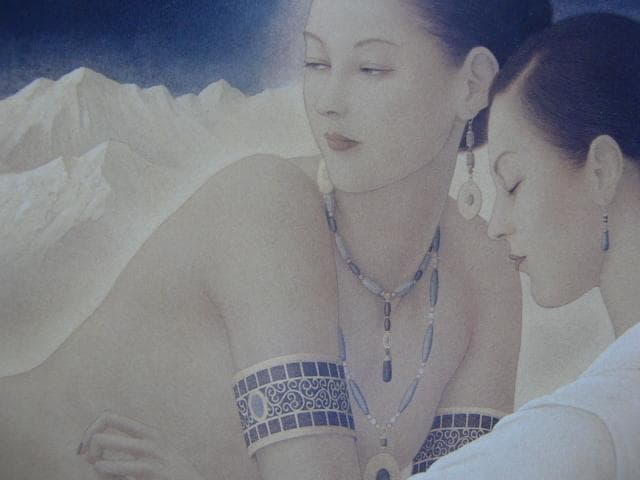 奥山 忠 【霊】 希少画集画、状態良好、新品高級額装付