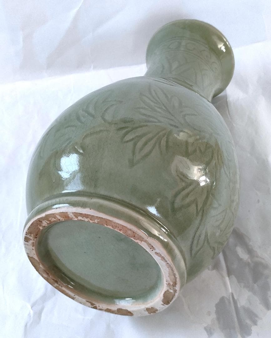 陶器 花器 青磁 美品 Ac-301